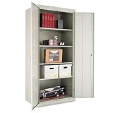 ALERA Assembled High Storage Cabinet, 4 Adjustable Shelves, 36 x 24 x 78, Light Gray
