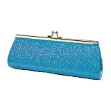 Turquoise Glitter Twist Lock Small Clutch Handbag