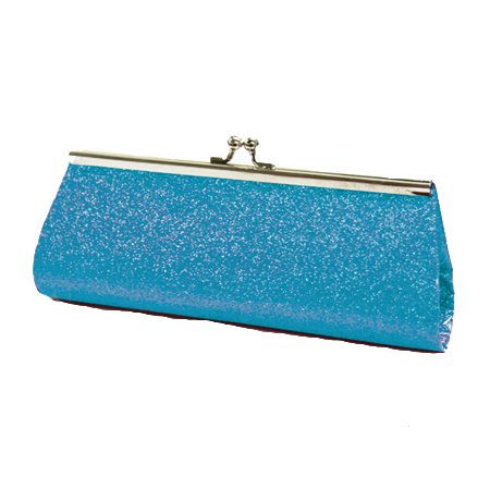 Turquoise Glitter Twist Lock Clutch Handbag
