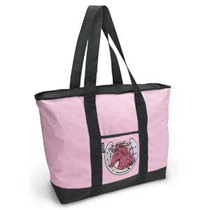 Horse Horseshoe Pink Tote Bag Horse design - For Travel or Beach Best Unique Gift Ideas for Her, Women, or Ladies