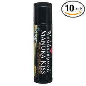 Wedderspoon Organic Manuka Lip Balms with Shea Butter, 0.16-Ounce Tube (Pack of 10)