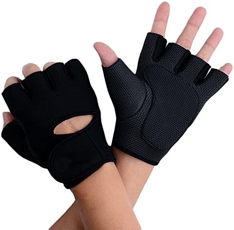 Happylife12 Half Finger Sport Cycling Weightlifting Gloves for Exercise Training (Black, M)