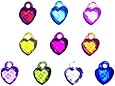 Pack of 10 Dazzling Heart Loom Charms for Silicone Band Loom Bracelets (H)