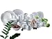 Domestic 921088 Hannah Porzellan Kombiservice 63-teilig 30-teilig, dazu Espresso, Eier- Kaffeebecher, Müslischalen, Giesser, Zuckerdose, Platte
