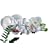 Domestic 921088 Hannah Porzellan Kombiservice 63-teilig, bestehend aus Espresso, Eier- Kaffeebecher, Müslischalen, Giesser, Zuckerdose, Platte