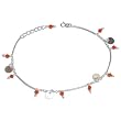 Beaded Anklets Pair Sterling Silver Foot Jewelry 10.5 Inches (ganklt016)