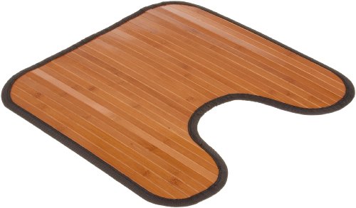 Carnation Home Fashions Bamboo Contour Bathroom Floor Mat, Dark Brown Finish