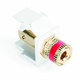 Leviton 40833-BWR QuickPort Binding Post Adapter with Red Stripe, White