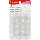 Singer Transparent Plastic Class Bobbins, 12-Pack