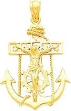 41dAgv14wHL. SL160  14K Gold Mariners Cross Pendant