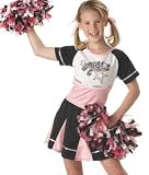 Childrens Costumes Girls All-Star Cheerleader Costume Top & Skirt with Pom Poms Kids Party Outfit
