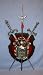 Beautiful Hand Made Bronze Portugal Old Fashion Coat of Arms Bearings Shield Sword