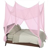 4 Poster / Four Corner Pink Bed Canopy Mosquito Net Full Queen King