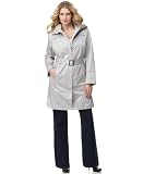 Calvin Klein Plus Size Coat, Modern Trench silver 1X