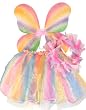 Girls Rainbow Fairy Costume Set with Halo Tutu and Fairy Wings (3 Pc)