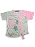 Miss Jeans - Girls Short Sleeved Tee, Grey, Pink