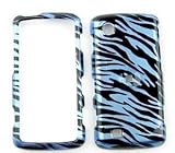 Blue Zebra Strips Snap on Hard Skin Faceplate Phone Shield Cover Case for L ....