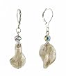 Earrings - E230 - Murano Style Glass - Twist ~ Black Diamond (Gray)