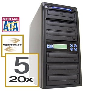 Produplicator 1-5 Lightscribe Burner 20X CD DVD Duplicator