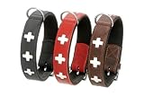 Eigenschaften Karlie  / Rondo Halsband aus Leder CROSS in ROT, SCHWARZ und BRAUN und 7 Größen