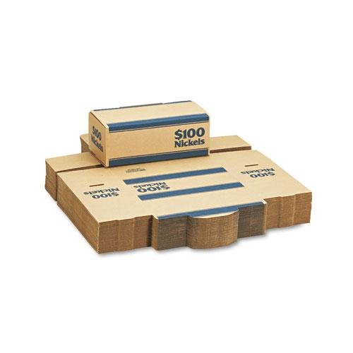 MMF Industries Pack n Ship Coin Transport Boxes for Nickels, 100 Dollar Capacity, 50 Boxes per Carton, Blue (240140508)