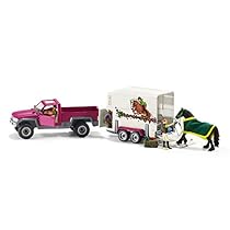 Schleich North America Pick Up with Horse Trailer Playset
