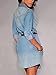Creabygirls® Womens Belt Button Long Sleeve Shirt Denim Dress