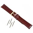 2 Watchband 19mm Long Crocodile Grain Brown