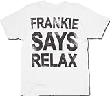 Frankie Says Relax Adult White Distressed T-Shirt Tee