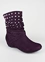 Suede Stud Trim Ankle Boot