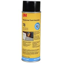 3M Polystyrene Foam Insulation 78 Spray Adhesive, INVERTED 17.9 fl oz Aerosol (Pack of 1)