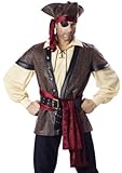 IMAGE OF Deluxe Mens Adult Pirate Buccaneer Halloween Costume Adult XL