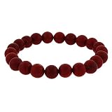 Genuine Red Jasper Stone Bead Stretch Bracelet