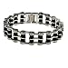 Stainless Steel Bracelet, black rubber bike chain - Length: 8"/Width: 14mm