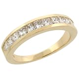 14k Gold 4mm Classic Channel Diamond Ring Band, w/ 1.00 Carat Invisible Set Diamonds, size 8.5