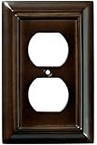 Brainerd 126340 Wood Architectural Single Duplex Outlet Wall Plate / Switch Plate / Cover, Espresso