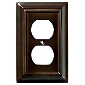 Liberty Hardware 126340 Wood Architectural Single Duplex Wall Plate, Espresso