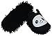HomeTop Plush Fluffy Cute Animal Microfiber Mop Cleaning House Slippers, Shoes for Women 8-9 (L, Black/White Panda)