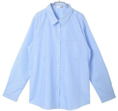 (Clack) レディース / シャツ 長袖 ストライプ 柄 チュニックシャツ 羽織り ブラウス トップス 軽 アウター ブルー S M L LL FREE