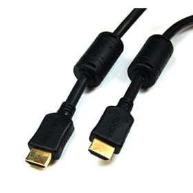 HDMI- Cable, C�ble (HDMI 1.3) - fiche m�le -> fiche m�le, par 2 Ferrit 3m noir