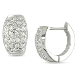 1.4-1.6mm Round CZ Huggie Earrings in Silver