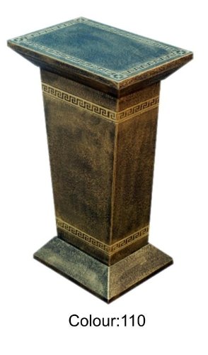 Säule in der Höhe von 72,5 cm idial als Esstisch in schwarz-gold gewischt mit Goldverzierung