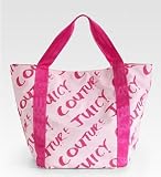 Juicy Couture Nylon Graffiti Print Shopper Book Bag Tote Pink