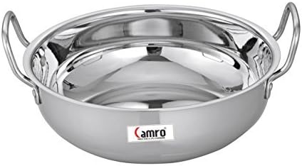 CAMRO KADHAI FLAT BOTTOM STAINLESS STEEL 4.5 ltr (15 no)