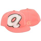 Atlanta Braves Cooperstown Collection Fitted Flat Bill Baseball Hat - Pink Big A