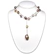 HinsonGayle Extreme Baroque Collection Exotic Metallic Multicolor Baroque Cultured Pearl Tin Cup Necklace (Extended 33 Inches)