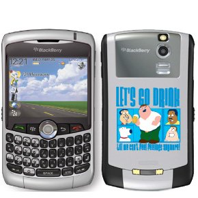 Let's Go Drink from Family Guy on BlackBerry Curve 8300 series Phone Cover (Silver)