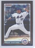 2010 Bowman Chrome Baseball Card # 80 Johan Santana - New York Mets - MLB Trading Card in Screwdown Case
