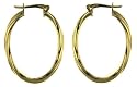 9ct Yellow Gold Ladies Oval Hoop Earrings