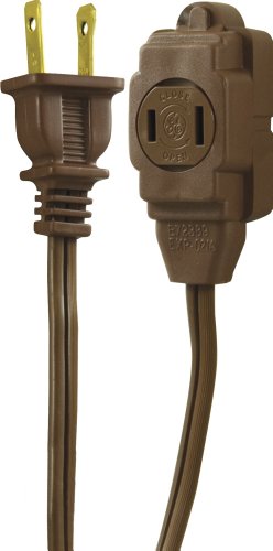 GE 15-Feet Indoor Extension Cord with Tamper Guard, Brown 51957